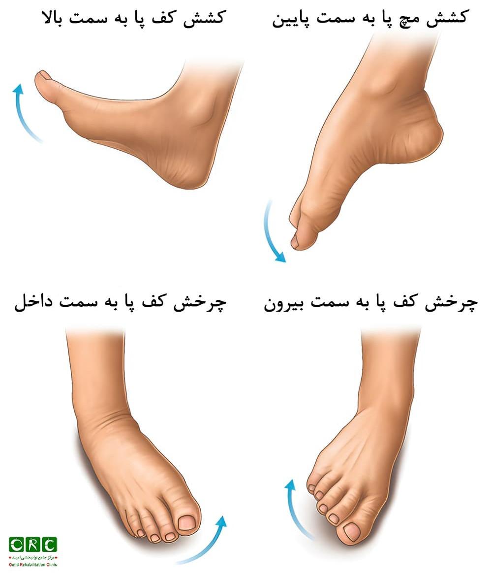 بررسی دامنه حرکتی پا